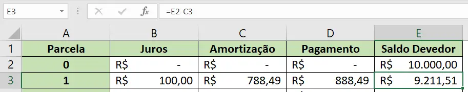 Calculando o saldo devedor