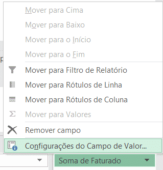 Configurações da informação