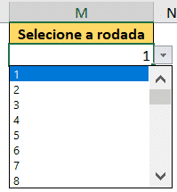 Selecionando a rodada a ser preenchida