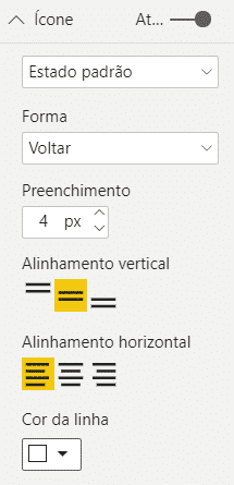 Alterando a cor da linha do novo botão - Hiperlink no Power BI