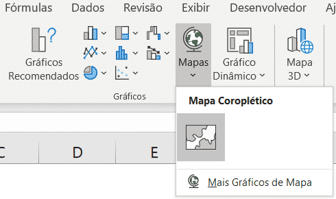 Opção de Gráfico de Mapas