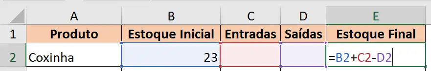 Fórmula para o estoque final