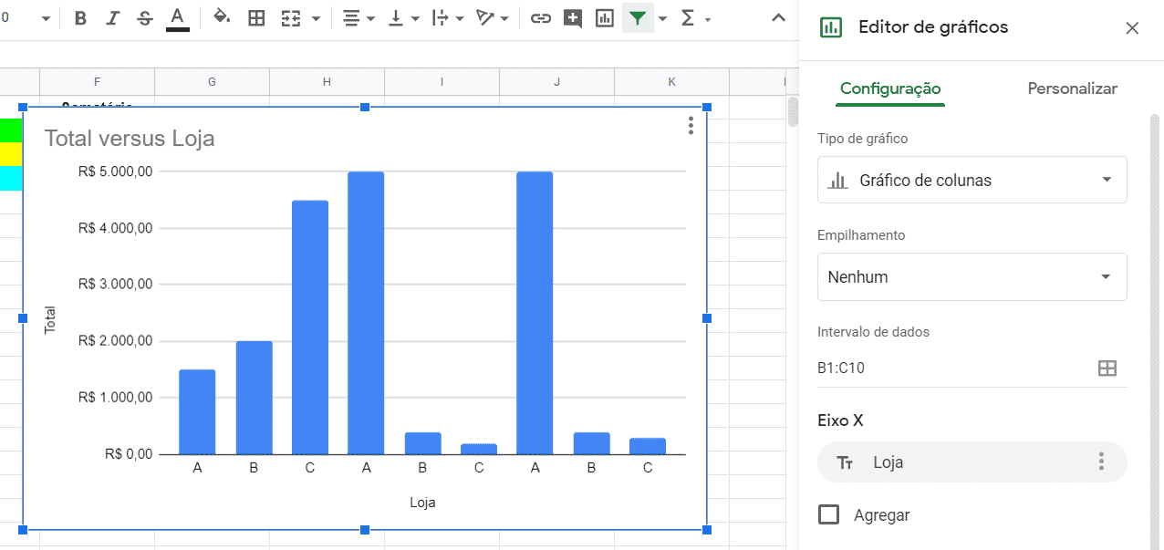 Inserindo um gráfico