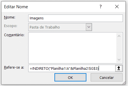Criando um Nome para as imagens com a fórmula INDIRETO - Lista de Imagens no Excel