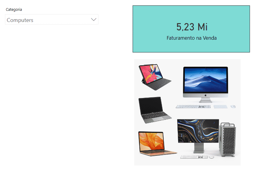 Alterando a categoria para atualizar as informações - Imagens Dinâmicas no Power BI