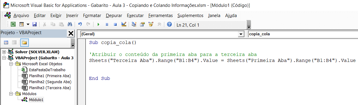 Copiar VBA Excel