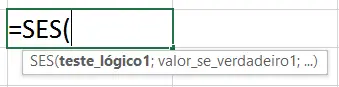 Argumentos da fórmula SES (somente dois ao invés de 3 da fórmula SE)