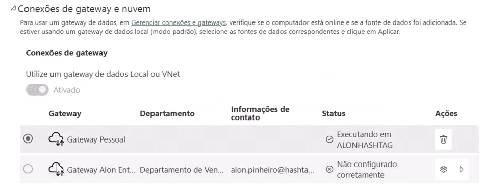 Conexões de Gateway