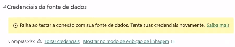 Credenciais da fonte de dados