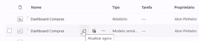 Atualizando o relatório online