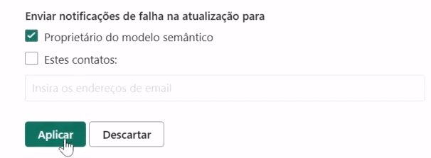 Configurando um e-mail de aviso