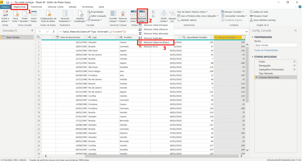 Tratar Tabelas no Power BI