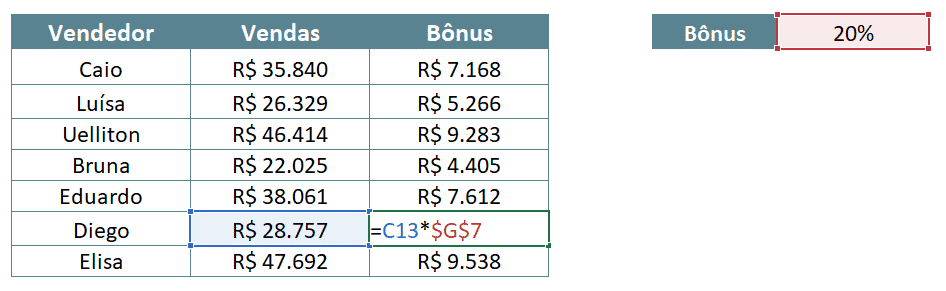 Verificando as outras células (forma correta)