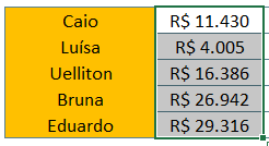 Replicando a fórmula para as demais células