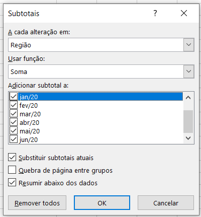 Configurando a ferramenta - Somar no Excel