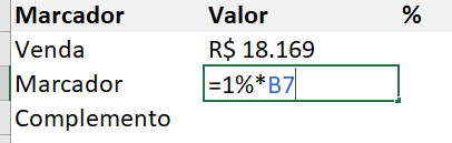Fórmula para o cálculo do marcador do Gráfico de Velocímetro no Excel