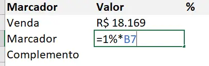 Fórmula para o cálculo do marcador do Gráfico de Velocímetro no Excel