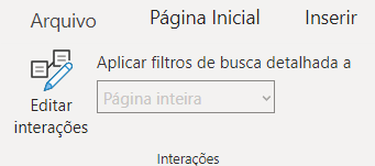 Opção para editar as interações