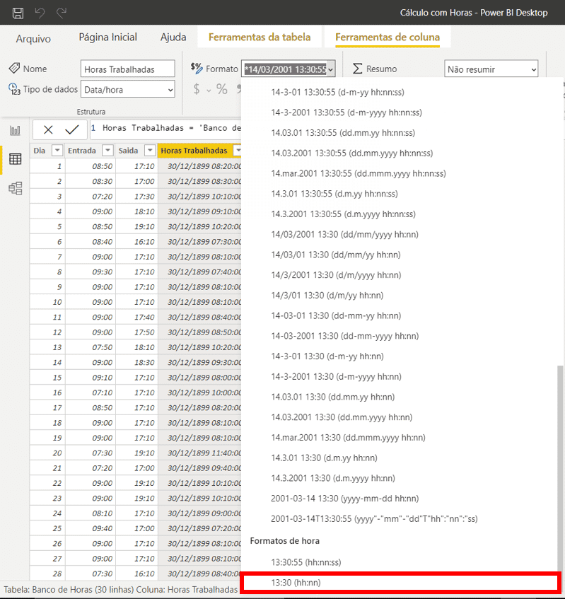 Como Calcular Horas No Power BI