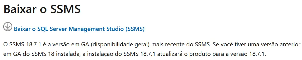 Download do SSMS