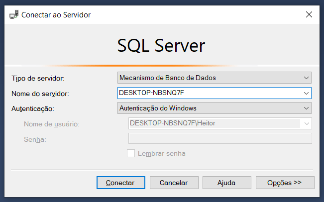 Conectando ao SQL Server
