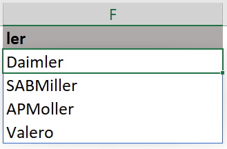 Resultado da fórmula completa com a Lista automática no Excel