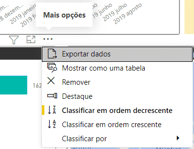 Opção para exportar gráfico, imagem, matriz...