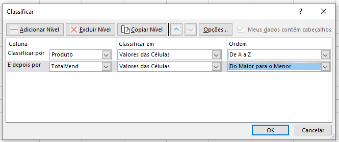 Janela de classificação