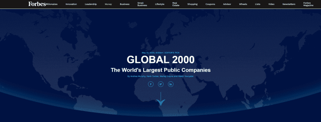 Site da Forbes para obtenção de dados