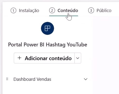 botão Adicionar conteúdo