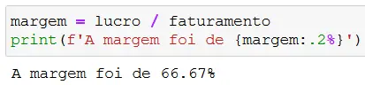 Formatação em percentual