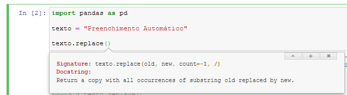 Preenchimento Automático no Jupyter