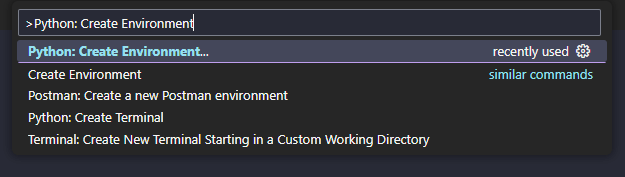 Python: Create Environment