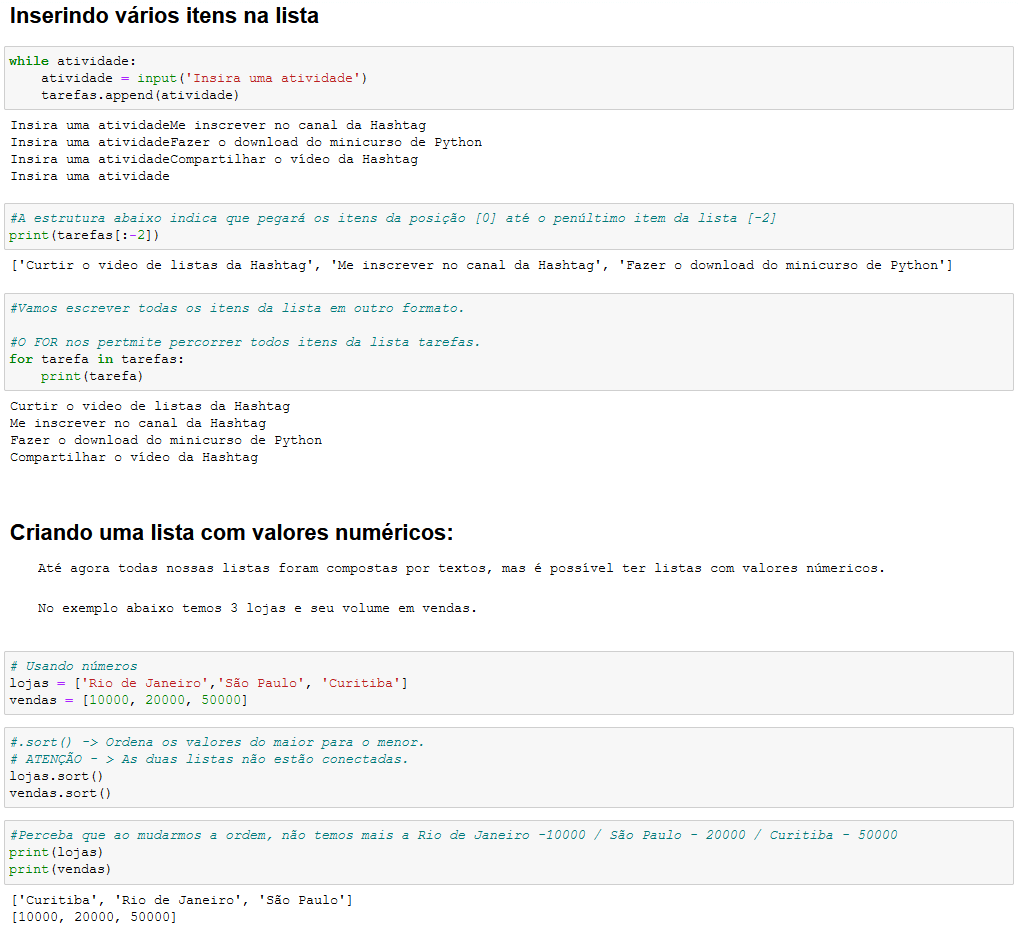 Listas no Python - Métodos para Trabalhar com as Listas!