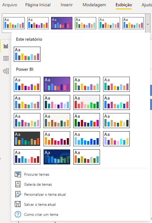 Temas padrões no Power BI