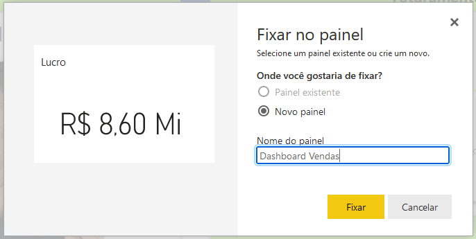 Dando um nome ao painel criado
