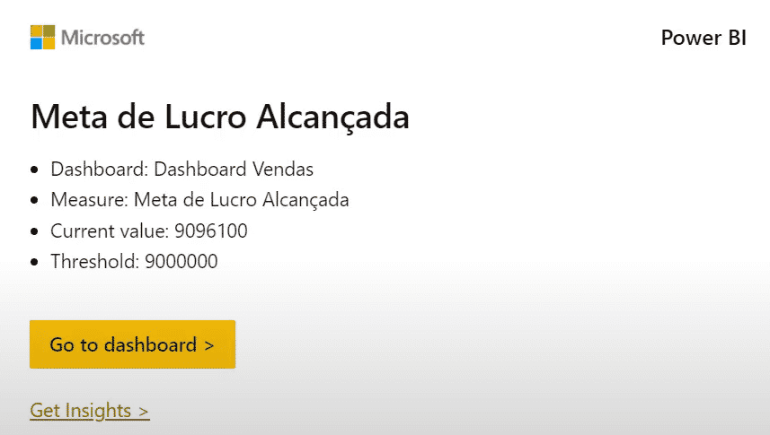 Alertas por E-mail no Power BI