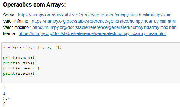 Biblioteca Numpy no Python