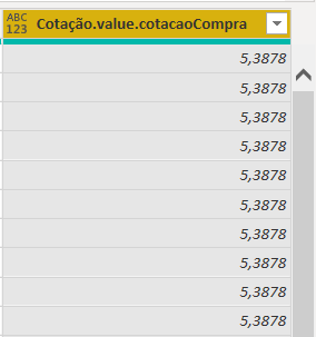 Importar cotações para Power BI
