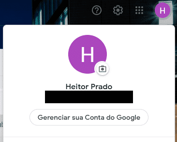 Gerenciamento da conta do Google