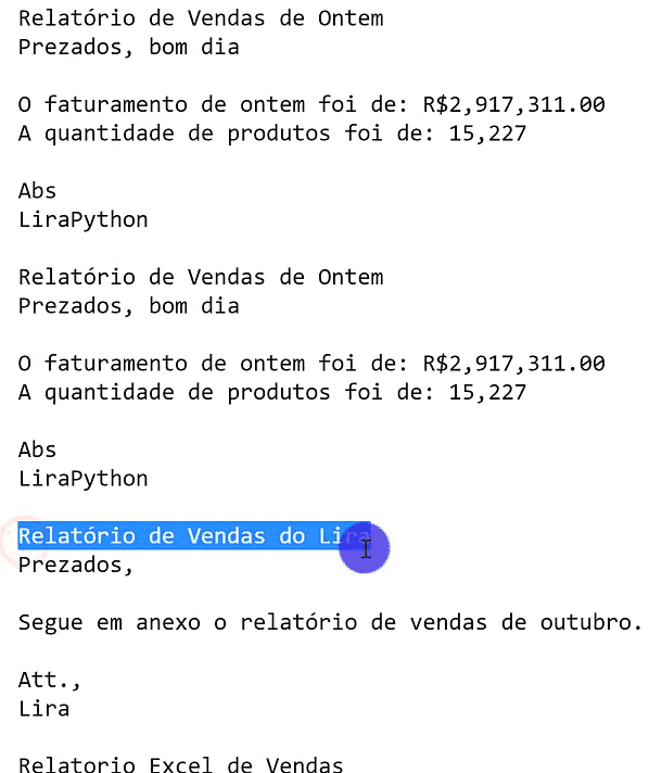 Resultado da busca de e-mails (título + conteúdo)