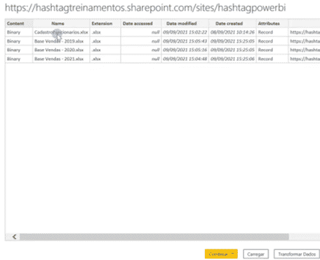 Conectar Power BI no Sharepoint