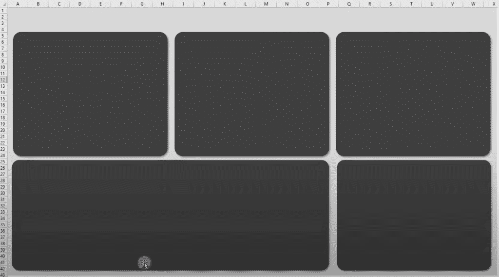 Formas no dashboard para inserir os gráficos
