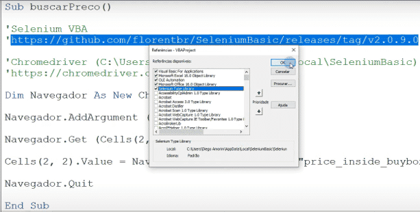 Selenium VBA