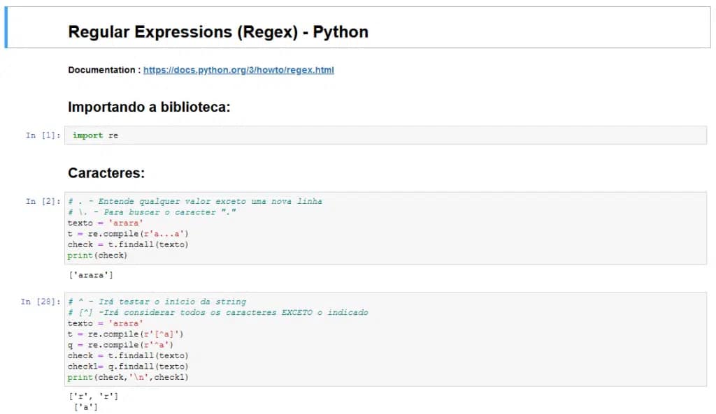 regular expressions no python 1