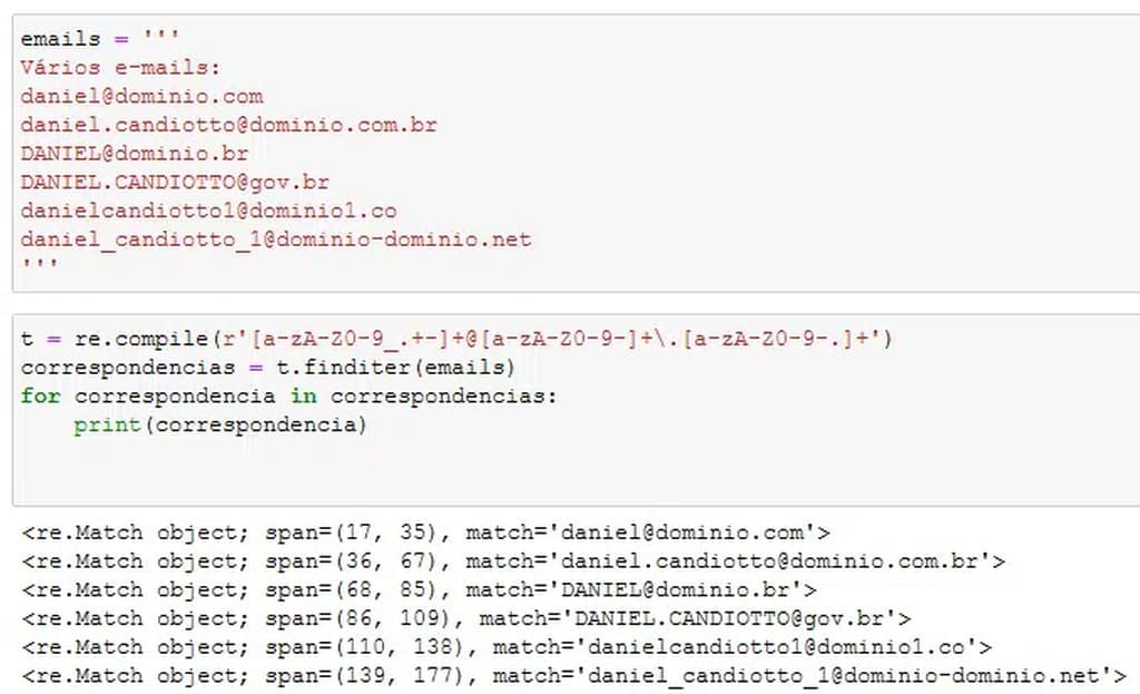 regular expressions no python 7