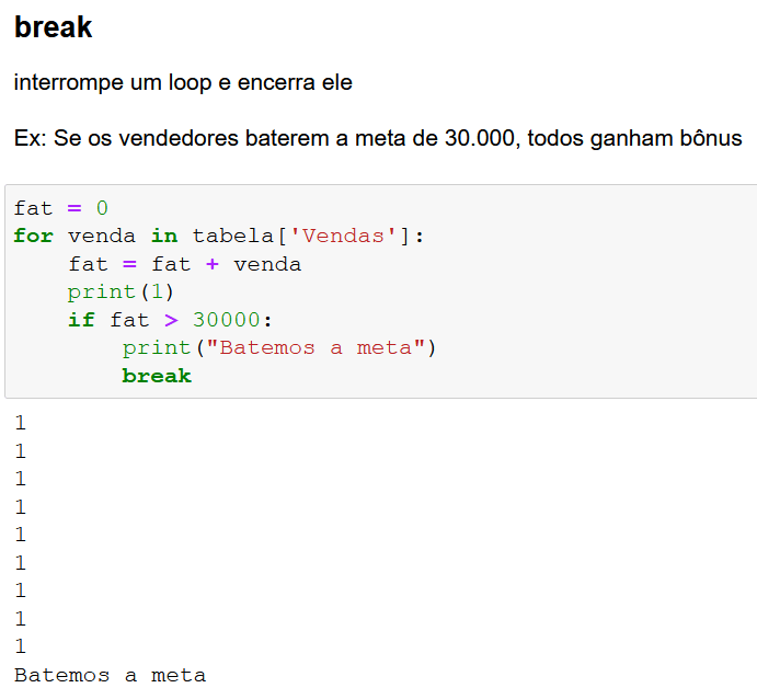 Ferramenta Break no Python