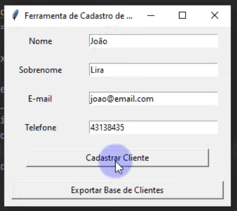 Cadastro de Clientes no Python