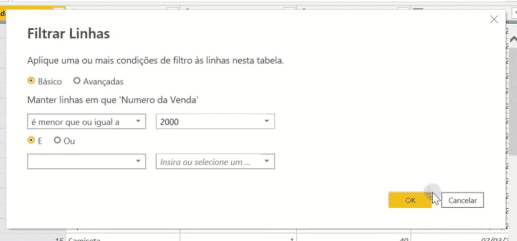 Filtrando os dados para diminuir o tamanho da base de dados