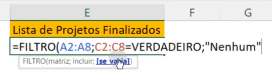 Função filtro para a lista automática